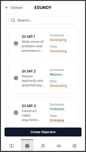 Classroom Progress Interface